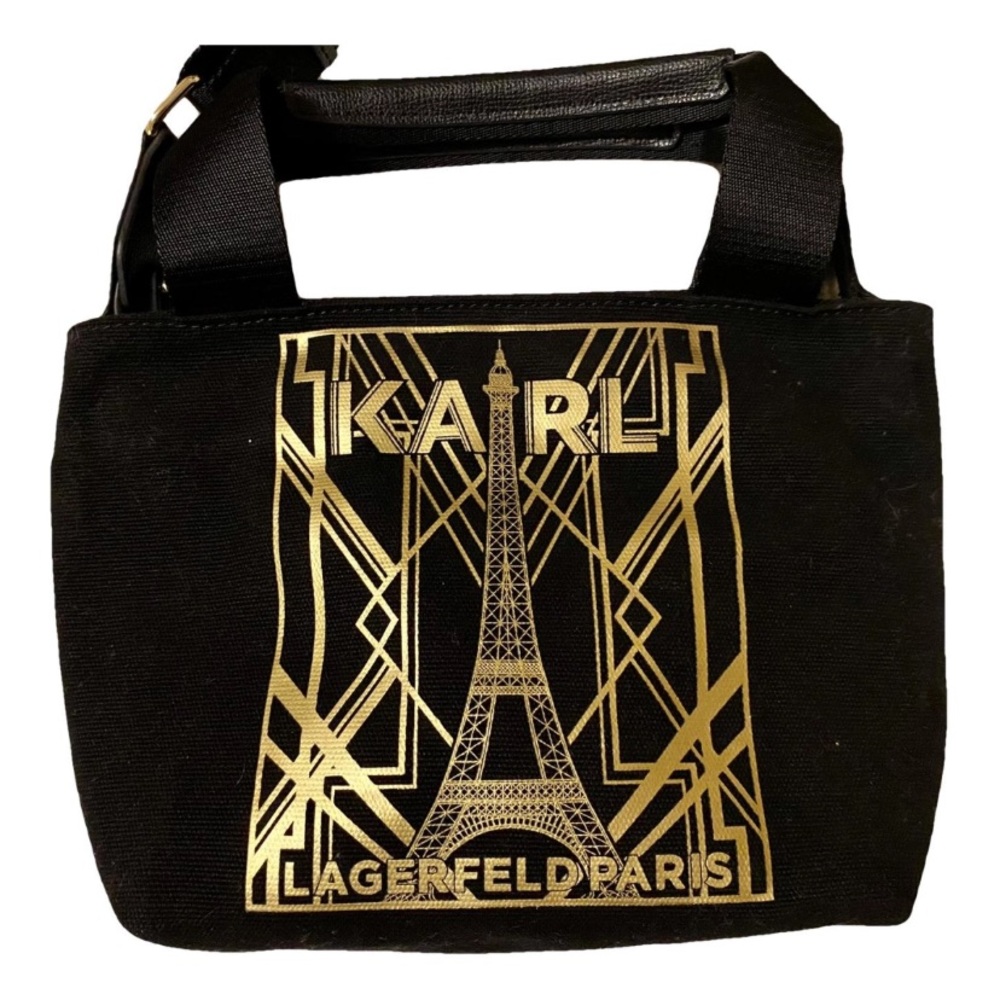 Karl Lagerfeld Black and Gold Art Deco Mini Bag